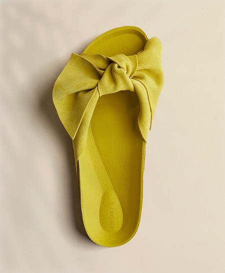 Oysho Kozene Bow Sandals Lime | QIN380947