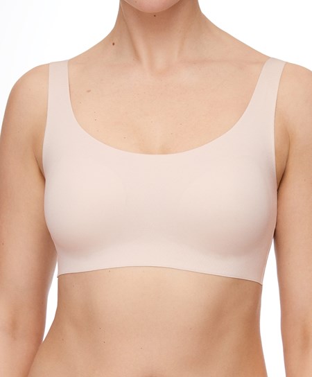 Oysho Laser-cut Invisible T-shirt Bra Top Almond | DKT349752