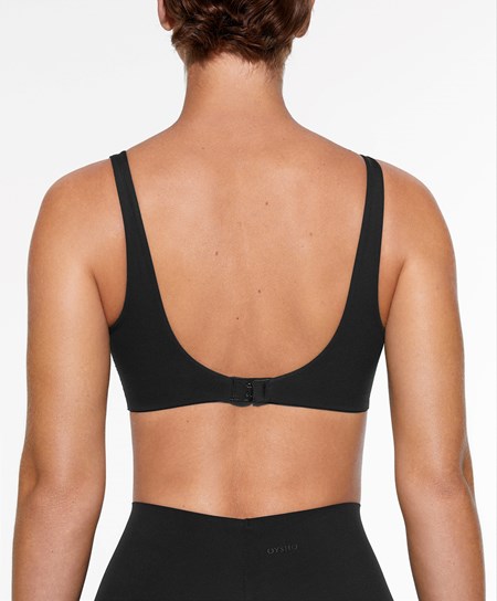 Oysho Light Touch Medium-support Sports Bra Čierne | SQD058167