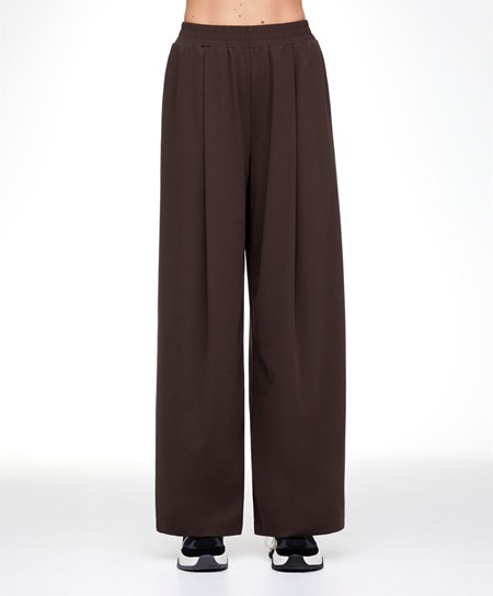 Oysho Light Touch Oversize Rovno-leg Trousers Hnede | AHT076214