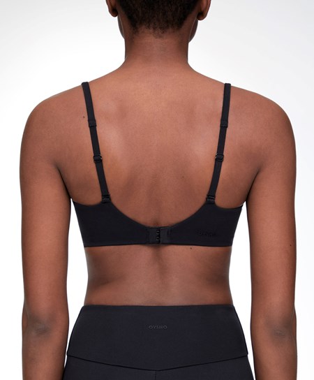 Oysho Light-support Sports Bra Čierne | TLB602857