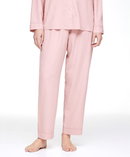 Oysho Linen Trousers Ruzove | OLV238965