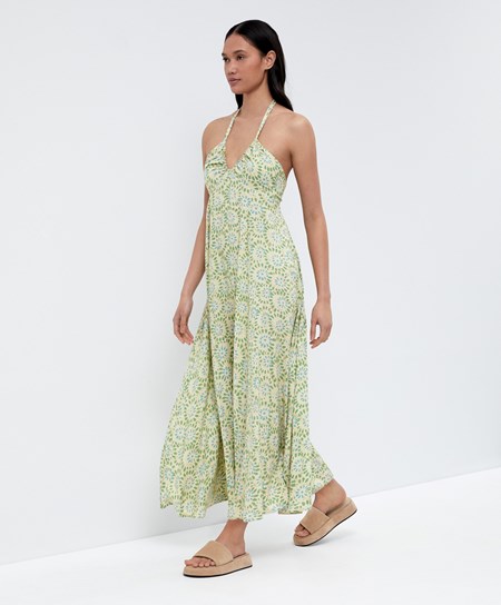 Oysho Long Ruched Saty Modre Zelene | ETQ139872