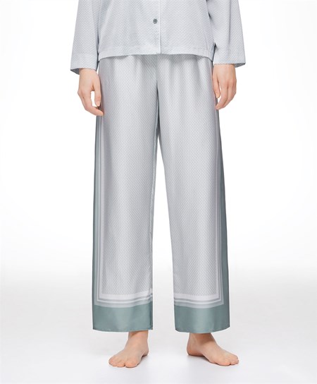 Oysho Long Satin Trousers Zelene | BGQ436725