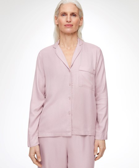 Oysho Long-sleeved Shirt With Piping Ruzove | ZDQ043165