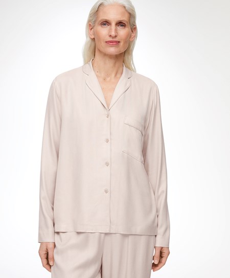 Oysho Long-sleeved Shirt With Piping Stone | KEY307612