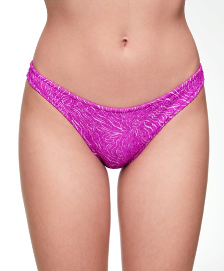 Oysho Medium-coverage Jacquard Bikiny Briefs Fuchsie | GMK862173