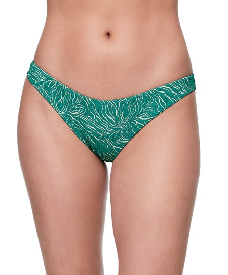 Oysho Medium-coverage U-cut Jacquard Bikiny Briefs Tyrkysové Zelene | EBJ132059