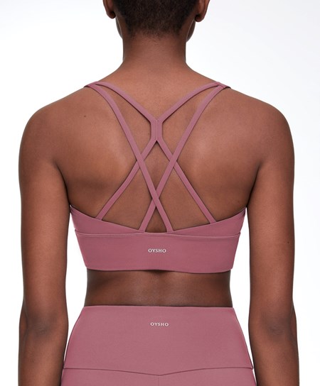 Oysho Medium-support Sports Bra With Cups Fig | ASZ416790
