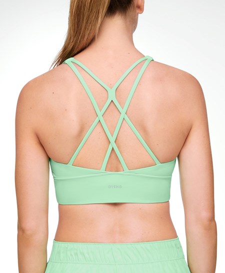 Oysho Medium-support Sports Bra With Cups Mätové | KNQ490687