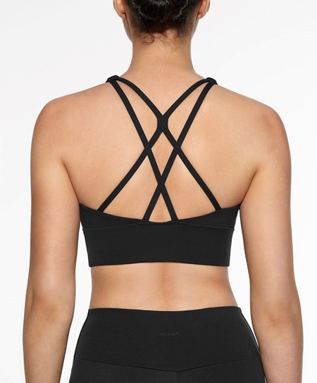 Oysho Medium-support Sports Bra With Cups Čierne | UTY073945