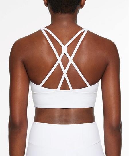 Oysho Medium-support Sports Bra With Cups Biele | ZUW043925