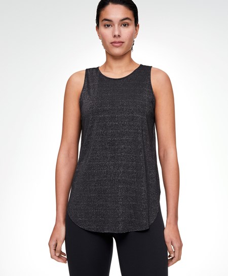 Oysho Metallic Thread Bez Rukavov Top Čierne | ALH509348