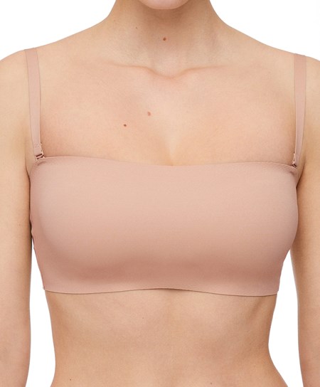 Oysho Microfibre Invisible Bandeau Bra With Removable Straps Béžové | SPG921805