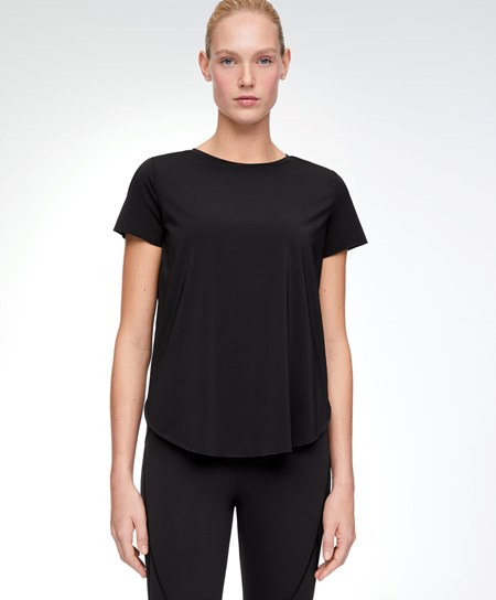 Oysho Microperforated Kratke-sleeved Technical T-shirt Čierne | LMR832759