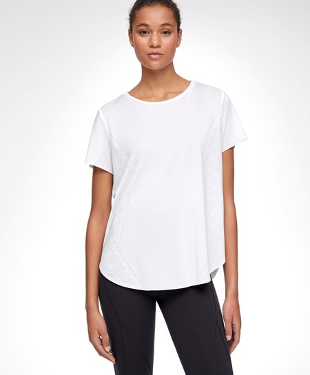 Oysho Microperforated Kratke-sleeved Technical T-shirt Biele | REF802937