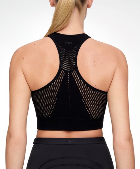 Oysho Microperforated Seamless Tank Top Čierne | SZX394862