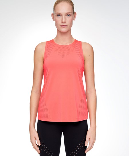 Oysho Microperforated Technical Bez Rukavov T-shirt Ruzove | GMO342768