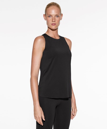 Oysho Microperforated Technical Bez Rukavov T-shirt Čierne | QOY610358