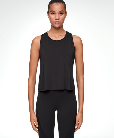 Oysho Microperforated Technical Bez Rukavov T-shirt Čierne | YTS628491