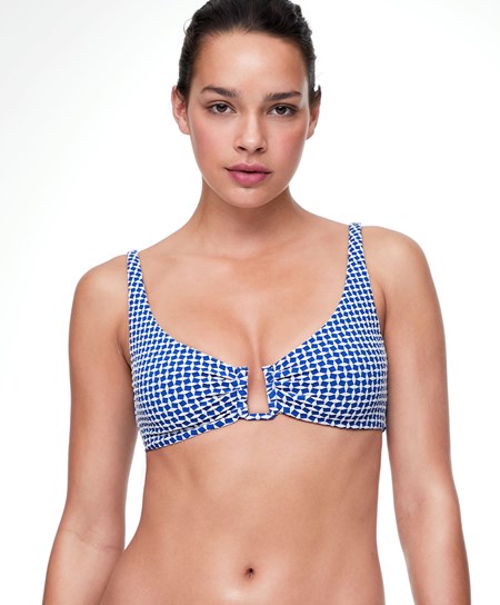Oysho Mini Geometric Halter Bikiny Top Modre | MFW895730