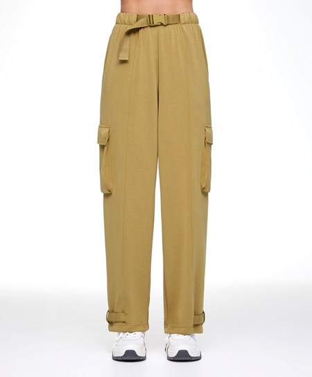 Oysho Modal Cargo Trousers Olivovo Zelená | KGD467590