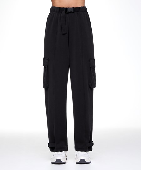 Oysho Modal Cargo Trousers Čierne | EWR231694