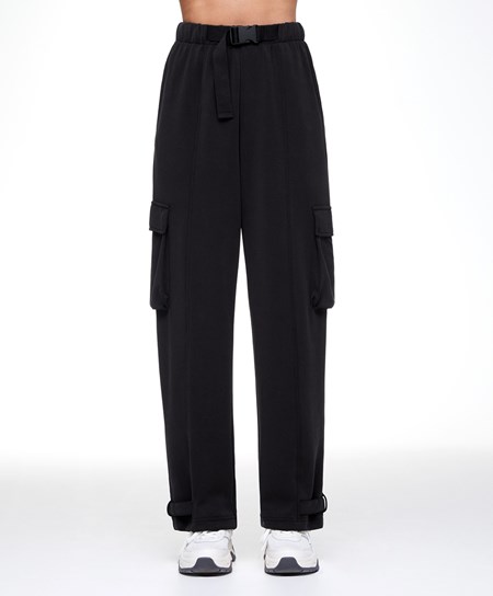 Oysho Modal Cargo Trousers Čierne | ZOM268354