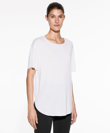 Oysho Modal Kratke-sleeved T-shirt Ecru | JFT436870