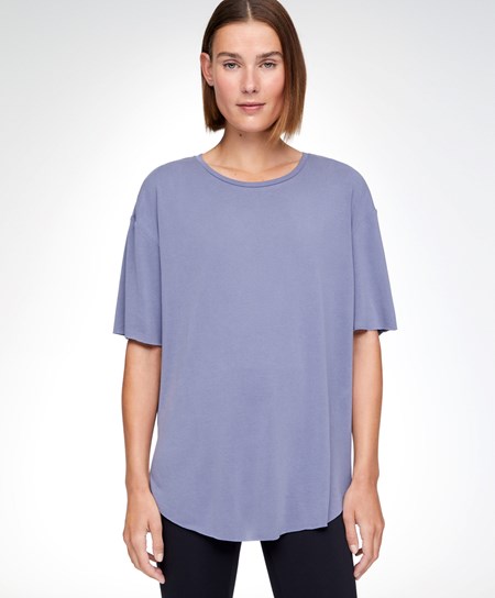 Oysho Modal Kratke-sleeved T-shirt Modre | UHB481963
