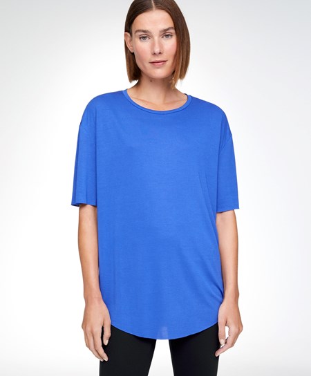 Oysho Modal Kratke-sleeved T-shirt Modre | URZ452083