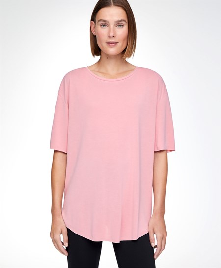 Oysho Modal Kratke-sleeved T-shirt Ruzove | TKI096385