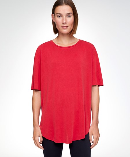Oysho Modal Kratke-sleeved T-shirt Červené | YUM648205