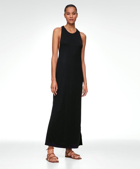 Oysho Modal Long Twist Saty Čierne | UDZ453126