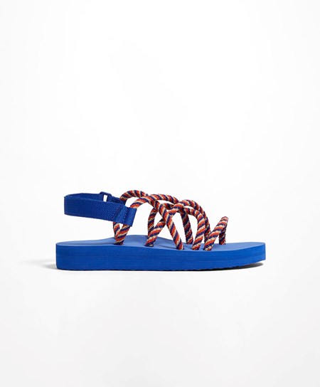 Oysho Multi-coloured Cord Beachwear Platforms Modre | QGC592146