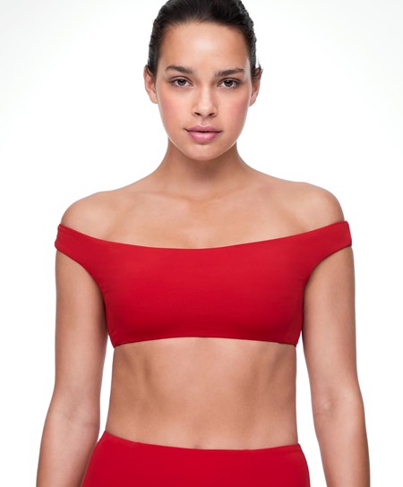 Oysho Off Shoulder Bikiny Top Červené | OYG642780