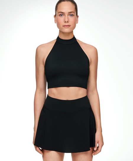Oysho Open-back Comfortlux Halter Top Čierne | TXH504378