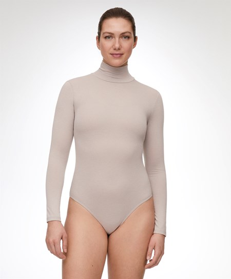 Oysho Outlast® Thermal High-neck Body Pale Taupe | HOD189537