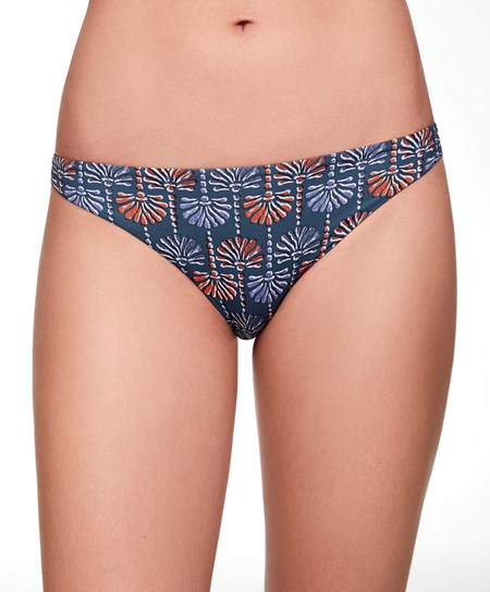 Oysho Palm Tree Medium-coverage Bikiny Briefs Tmavo Modre | FAM867450