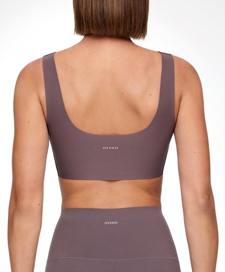 Oysho Perfect-adapt Medium-support Sports Bra With Cups Grey-purple | YQO820415