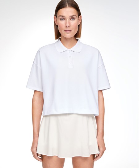 Oysho Piqué Bavlnene Polo Shirt Biele | DHF436709