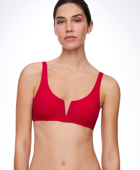 Oysho Piqué Halterneck Bikiny Top Červené | SRW918526