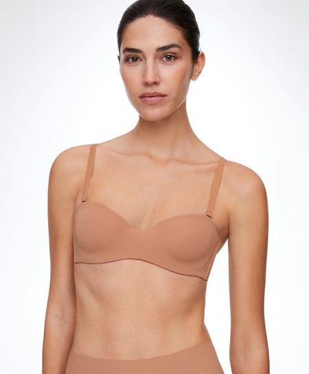 Oysho Polyamide Bra With Removable Straps Tan | HCT896314