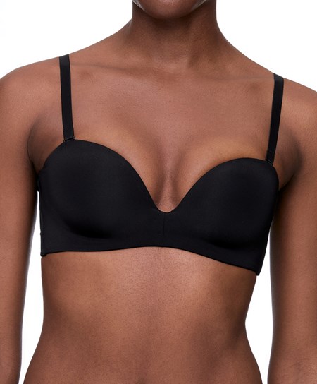 Oysho Polyamide Push-up Bandeau Bra Čierne | WPI612938