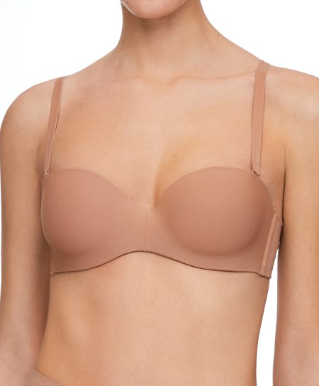 Oysho Polyamide Push-up Bra With Removable Straps Tan | FYQ561280