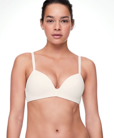 Oysho Polyamide Push-up Triangle Bra Pale Ecru | TSY389650