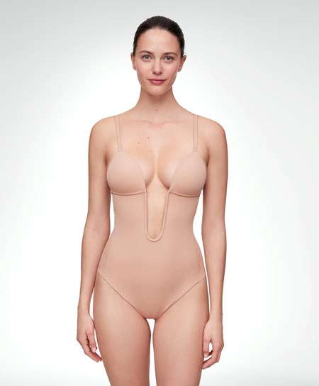 Oysho Polyamide U-neckline Remienkové Body Béžové | YZU046279