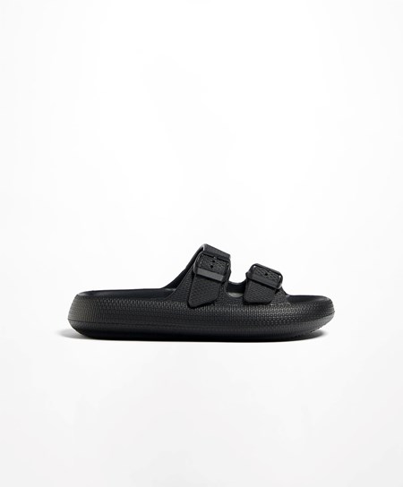 Oysho Prackou Moulded Beachwear Platforms Čierne | TYA803412