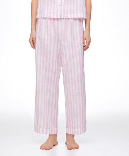 Oysho Pruhované 100% Bavlnene Trousers Lavendel | WHA265190