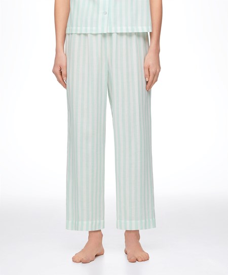 Oysho Pruhované 100% Bavlnene Trousers Zelene | WHJ472631